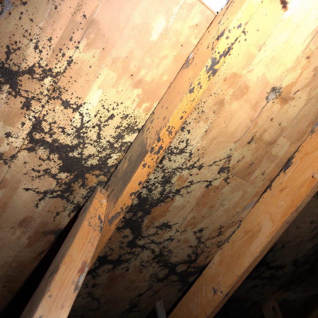 Close-up of mold growth on an indoor surface